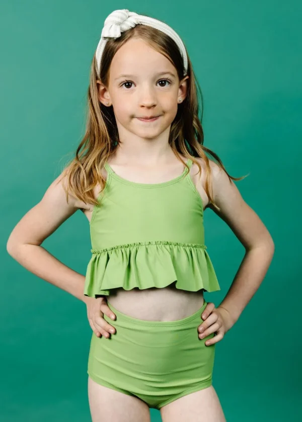 Sweet Pea Green | Mini Peplum Top