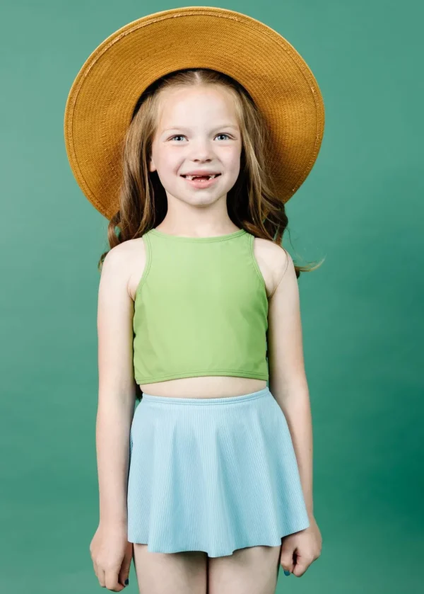 Sweet Pea Green | Mini Racer Back Top