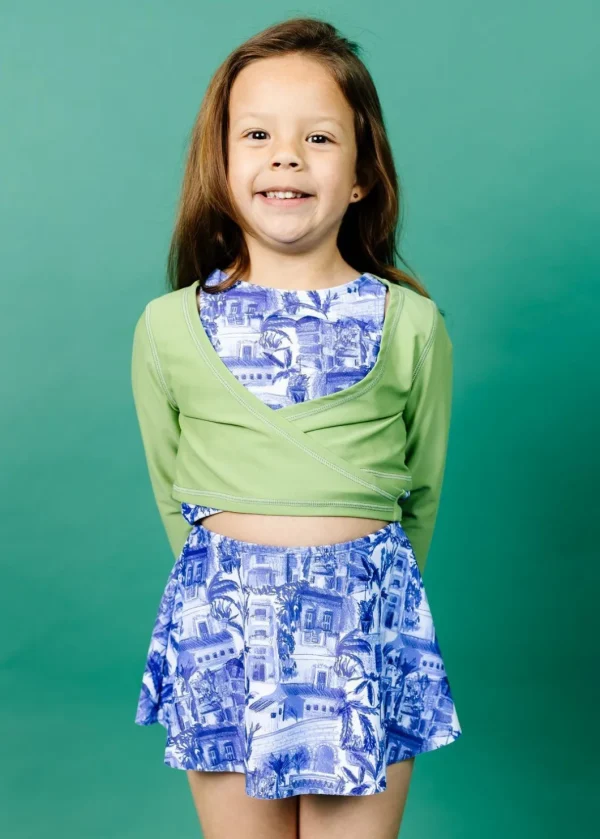 Sweet Pea Green | Mini Wrap Top Rashguard