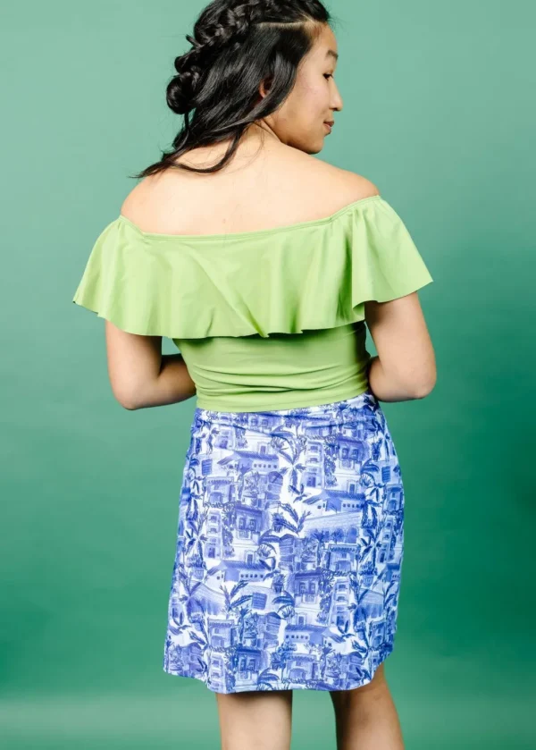 Sweet Pea Green | Ruffled Around Top