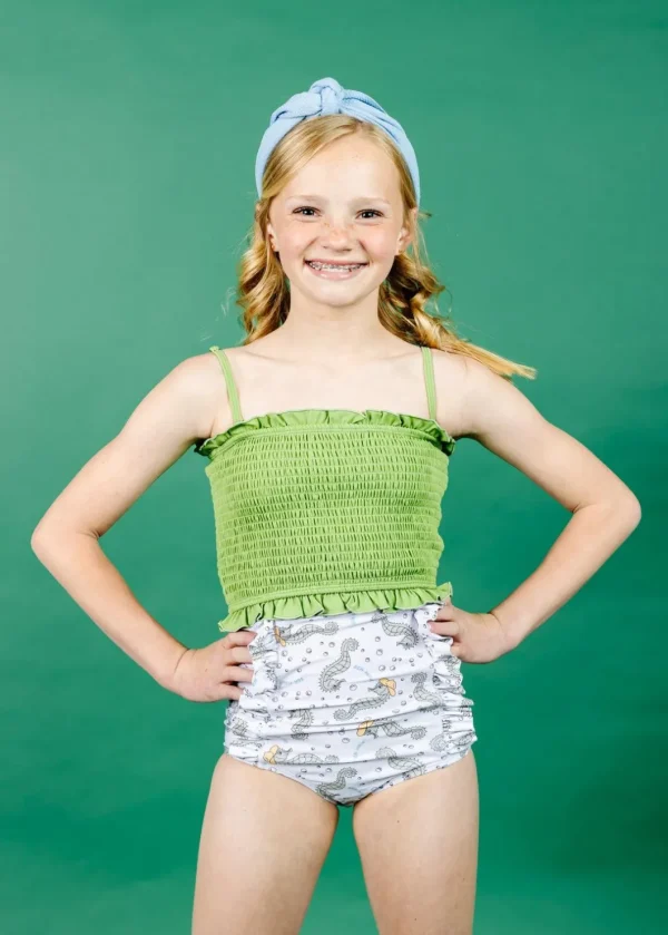Sweet Pea Green | Youth Bandeau Top