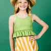 Sweet Pea Green | Youth Peplum Top