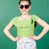 Sweet Pea Green | Youth Ruffled Around Top