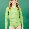 Sweet Pea Green | Youth Wrap Top Rashguard