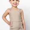 Taupe | Mini Down in Front Ruffle Bottoms