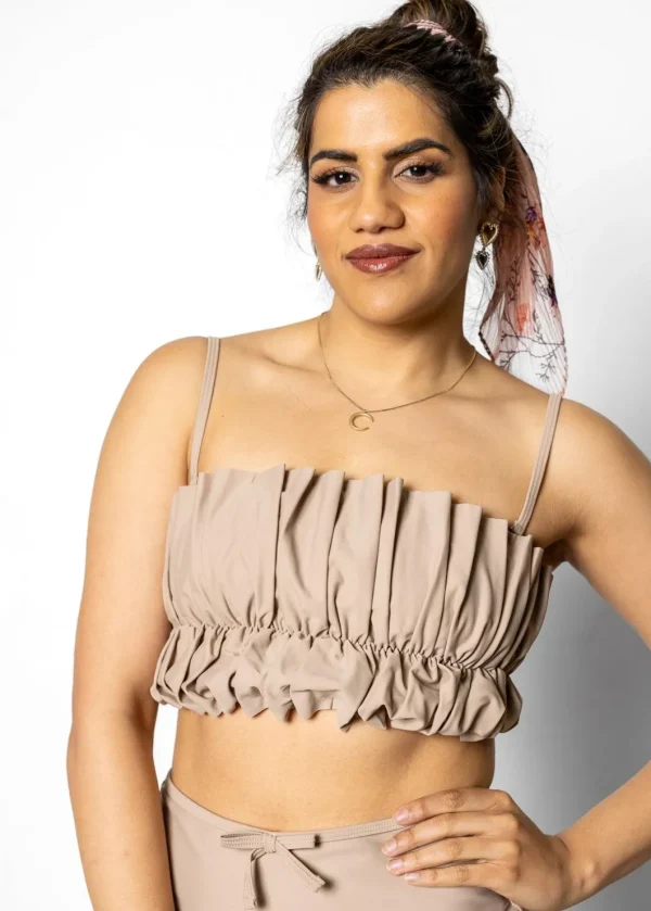 Taupe | Oversized Ruffle Top