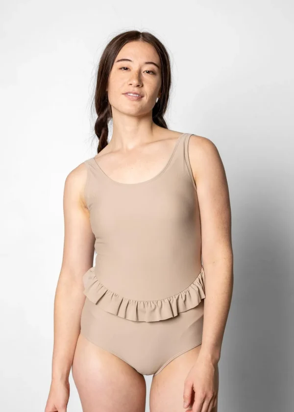 Taupe | Skirted One-Piece