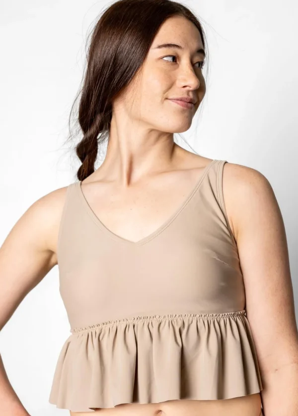 Taupe | V-Neck Top