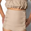 Taupe | Youth Down in Front Ruffle Bottoms