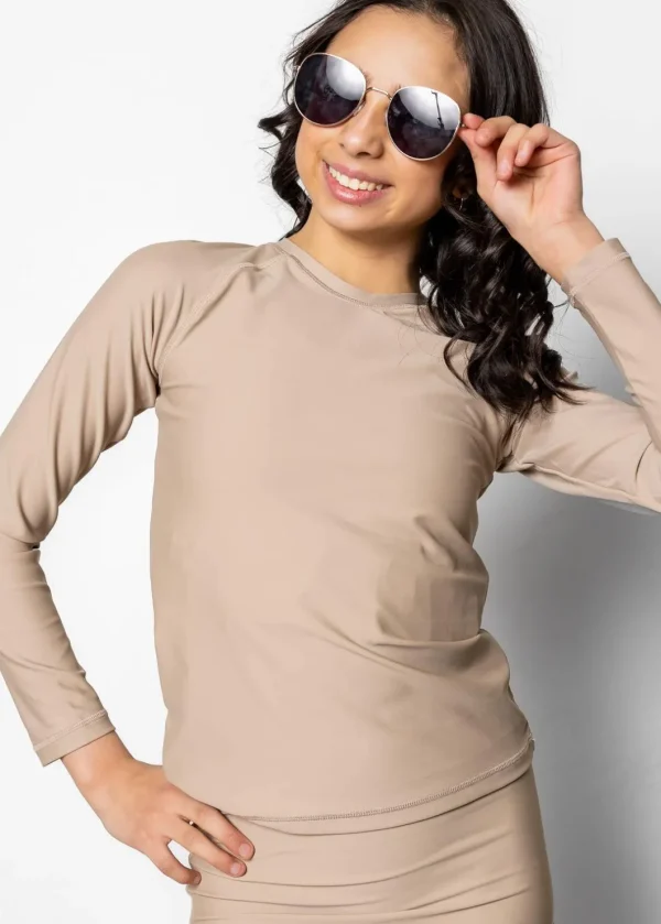 Taupe | Youth Rashguard Top (Unisex)