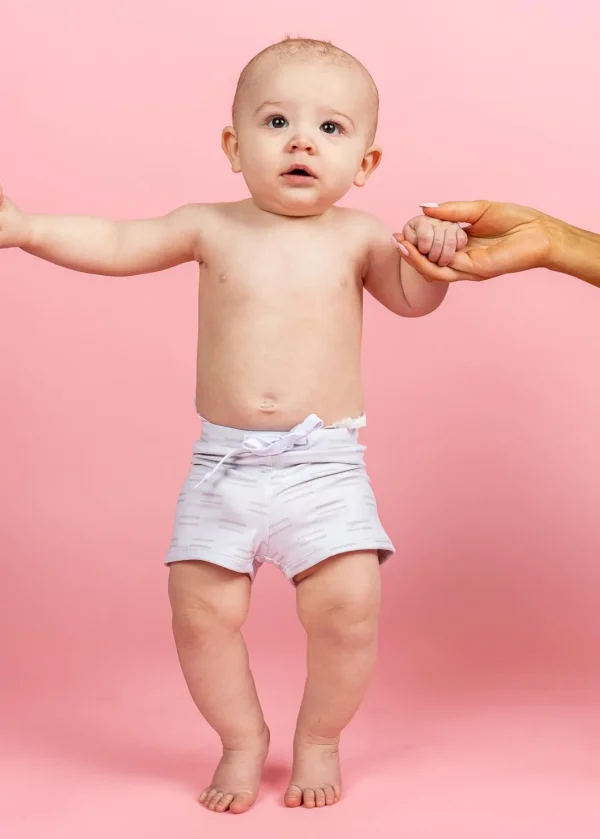 Taupe Dashes | Baby Euro Shorts