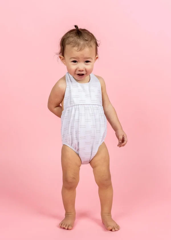 Taupe Dashes | Baby Romper One-Piece