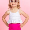 Taupe Dashes | Mini Peplum Top