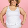 Taupe Dashes | Skirted One-Piece