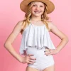 Taupe Dashes | Youth High-Waisted Bottoms