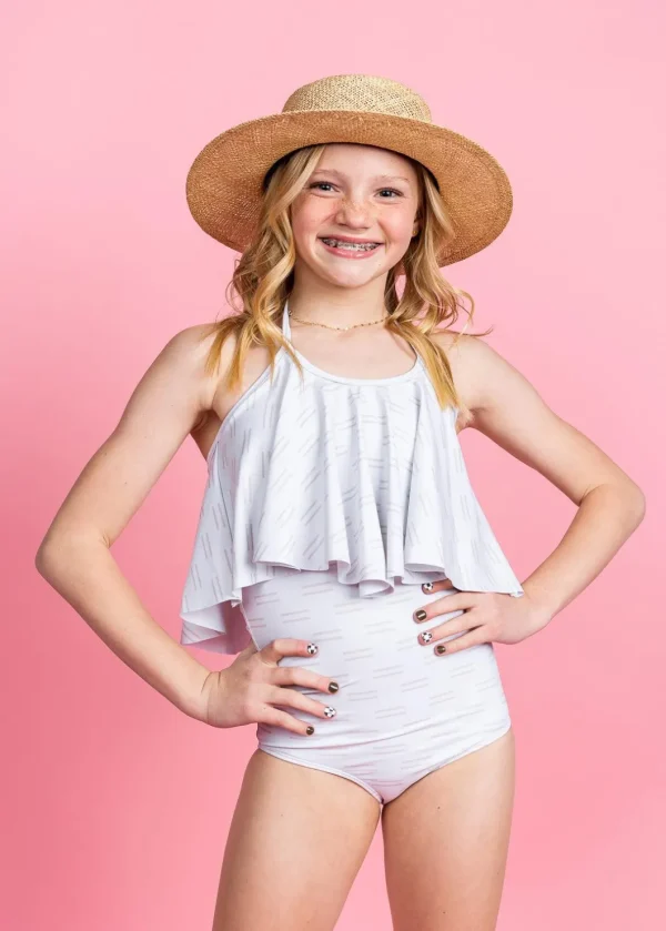Taupe Dashes | Youth High-Waisted Bottoms