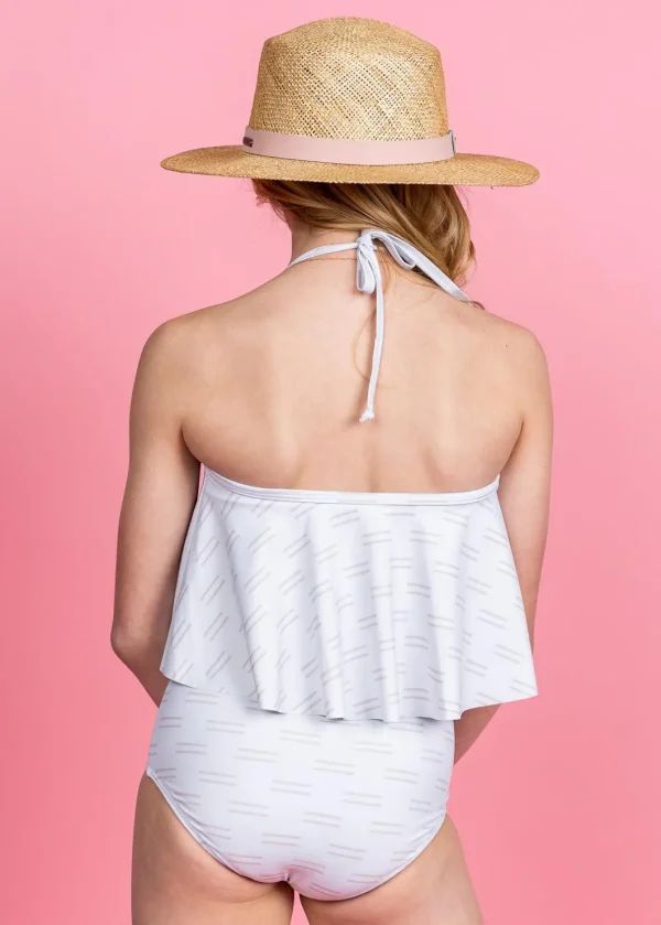 Taupe Dashes | Youth High-Waisted Bottoms