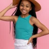 Taupe Dashes | Youth Mid-Ruffle Bottoms