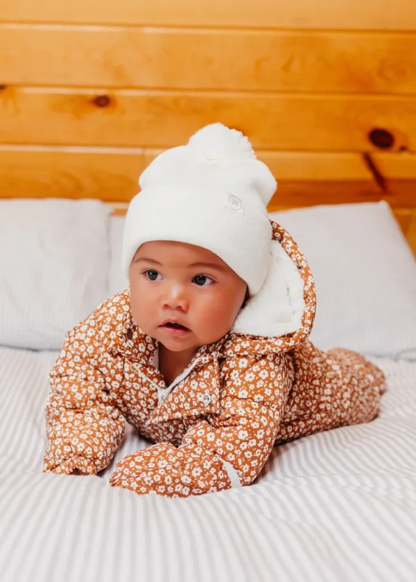The Marshmallow Snow Suit | Brown Ditsy Floral