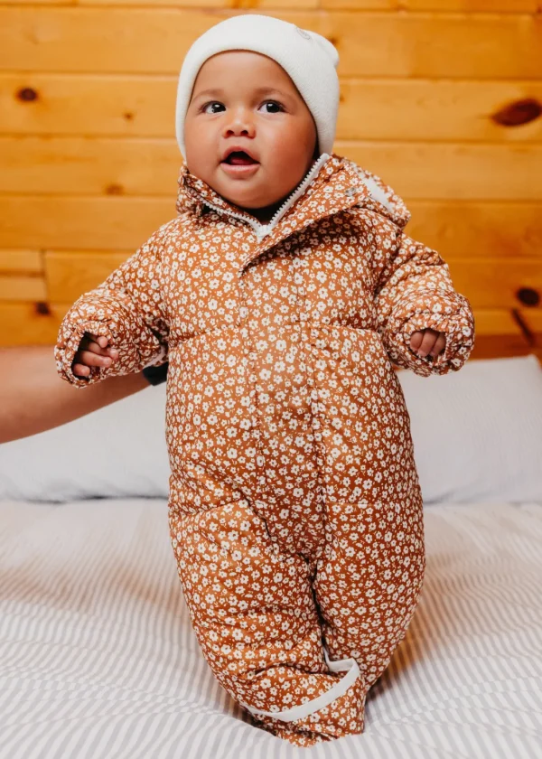 The Marshmallow Snow Suit | Brown Ditsy Floral