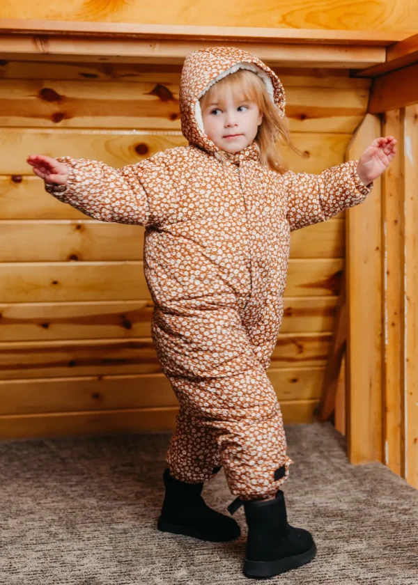 The Marshmallow Snow Suit | Brown Ditsy Floral