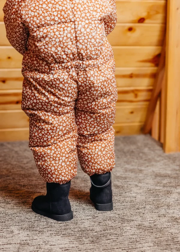 The Marshmallow Snow Suit | Brown Ditsy Floral