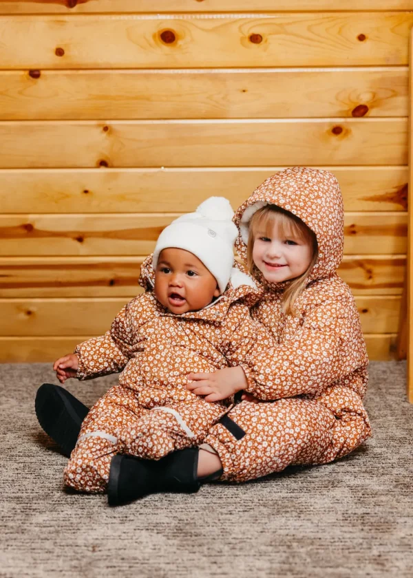 The Marshmallow Snow Suit | Brown Ditsy Floral