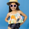 Tropical Night | Mini Down in Front Ruffle Bottoms