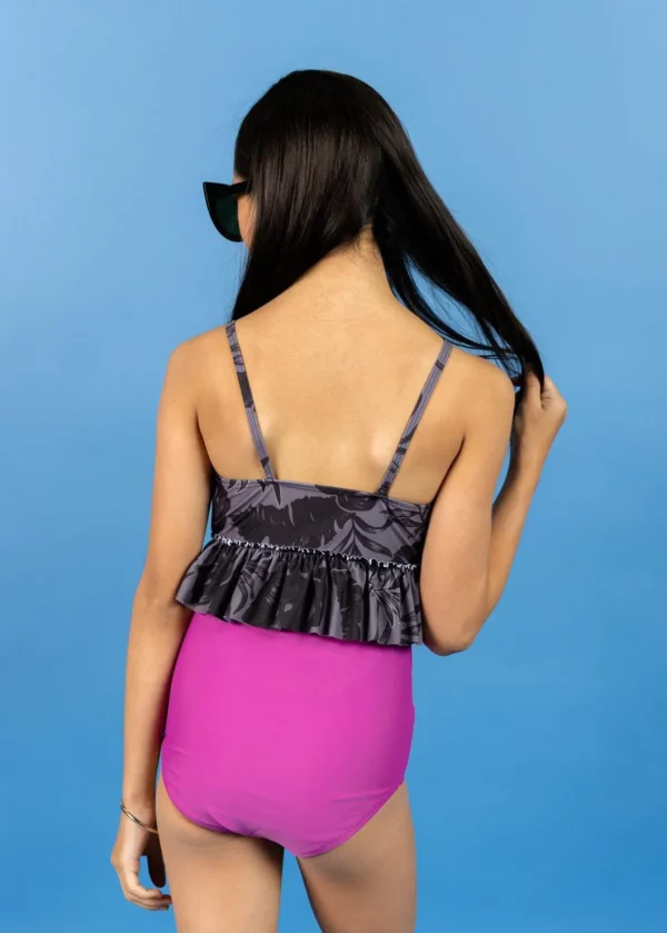 Tropical Night | Youth Peplum Top