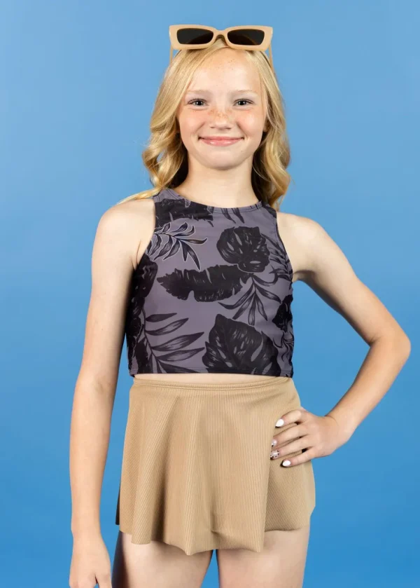 Tropical Night | Youth Racer Back Top