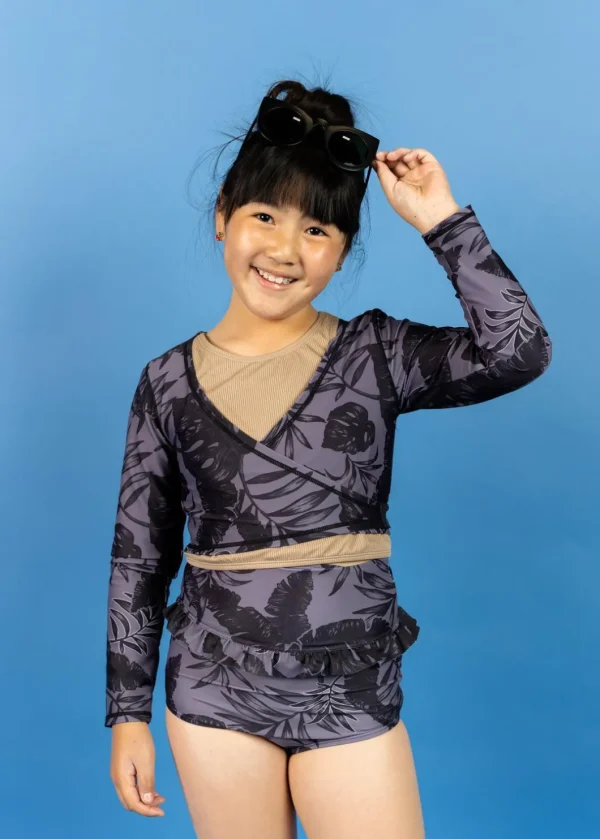 Tropical Night | Youth Wrap Top Rashguard