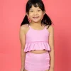 Ultimate Pink | Mini Down in Front Ruffle Bottoms