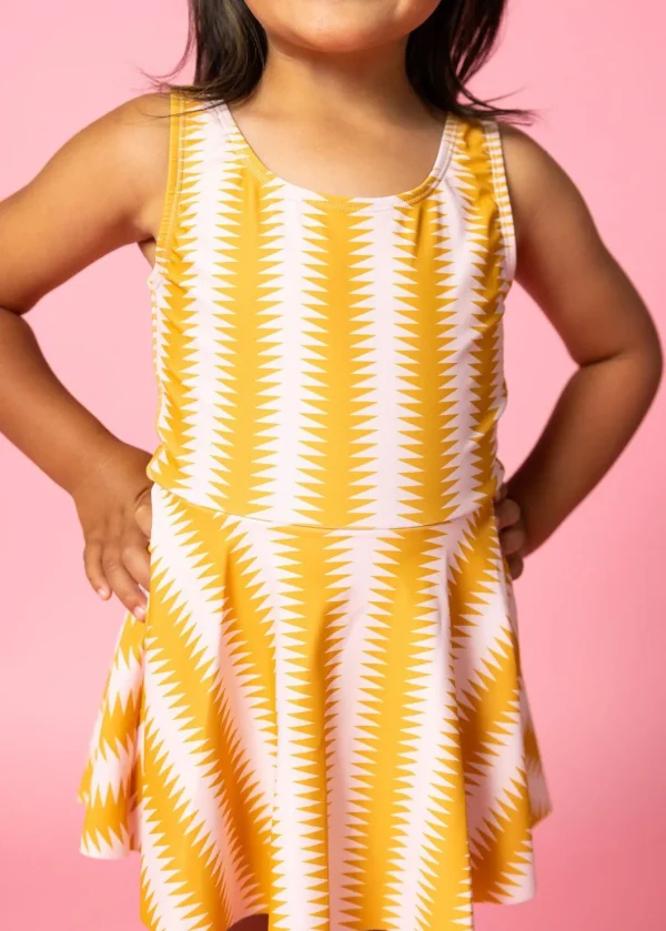 Vintage Triangles | Mini Skirted One-Piece