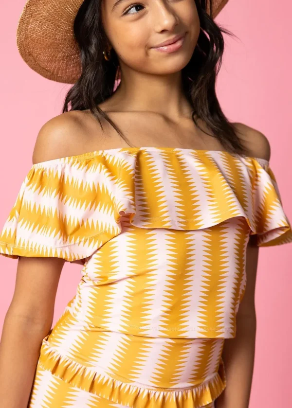 Vintage Triangles | Youth Ruffled Around Top