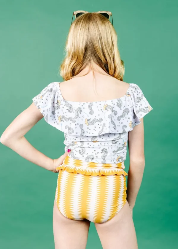 Vintage Triangles | Youth Mid-Ruffle Bottoms