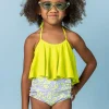 Vivid Cheetah | Mini Down in Front Ruffle Bottoms