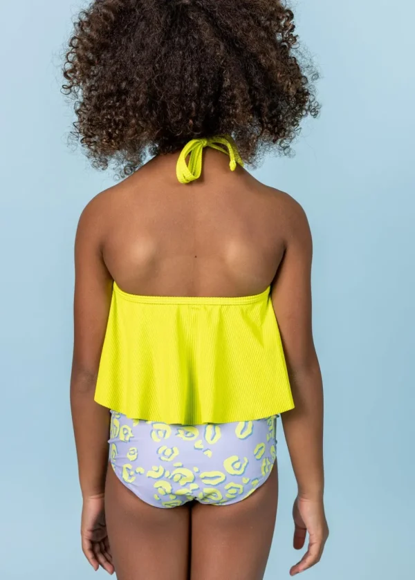 Vivid Cheetah | Mini Down in Front Ruffle Bottoms