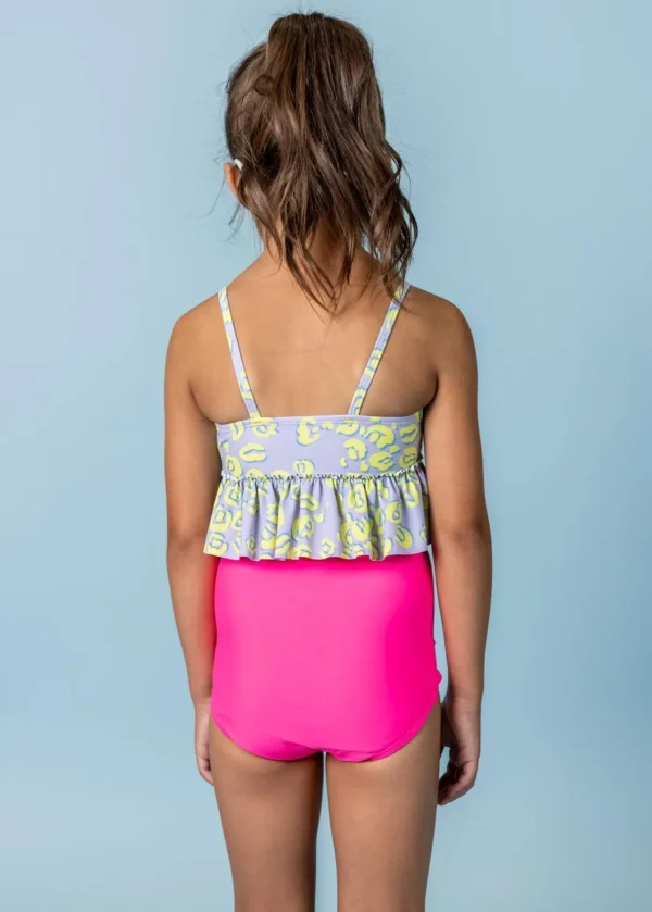 Vivid Cheetah | Mini Peplum Top
