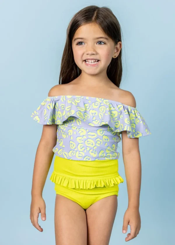Vivid Cheetah | Mini Ruffled Around Top