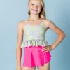 Vivid Cheetah | Youth Peplum Top