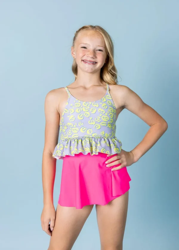 Vivid Cheetah | Youth Peplum Top