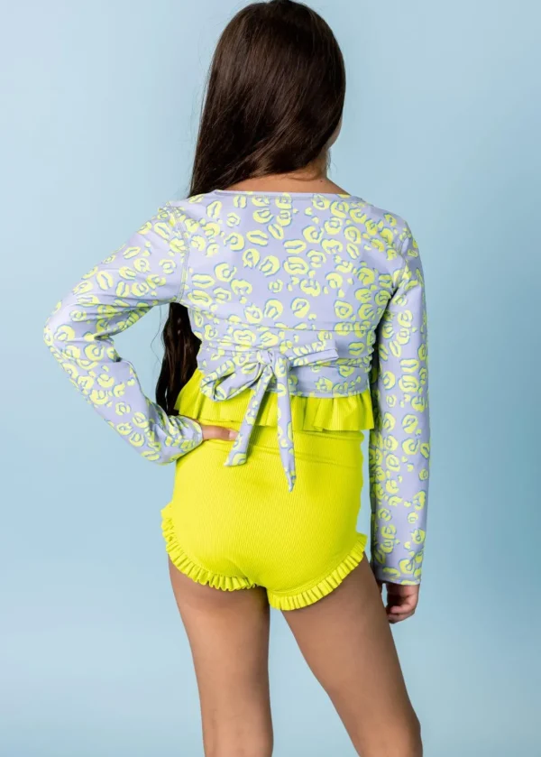 Vivid Cheetah | Youth Wrap Top Rashguard