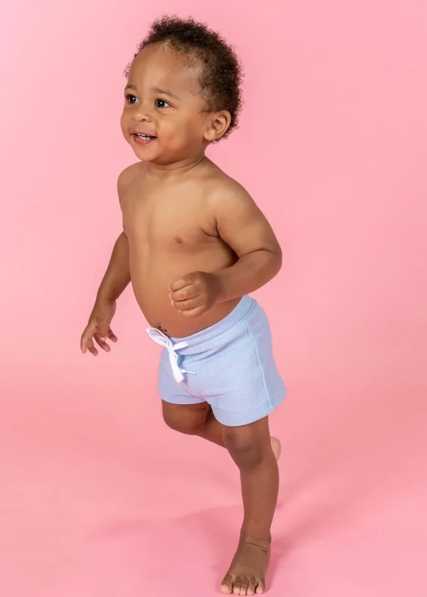 Waffled Barely Blue | Baby Euro Shorts