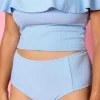 Waffled Barely Blue | Mid-Rise Bottoms