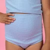Waffled Barely Blue | Mini High-Waisted Bottoms