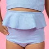 Waffled Barely Blue | Mini Peplum Bottoms