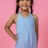 Waffled Barely Blue | Mini Romper One-Piece