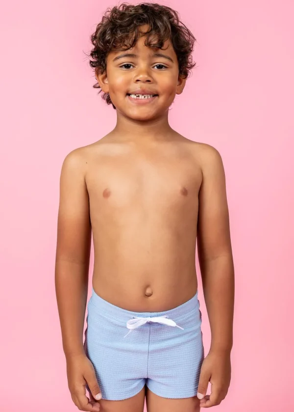 Waffled Barely Blue | Mini Euro Shorts