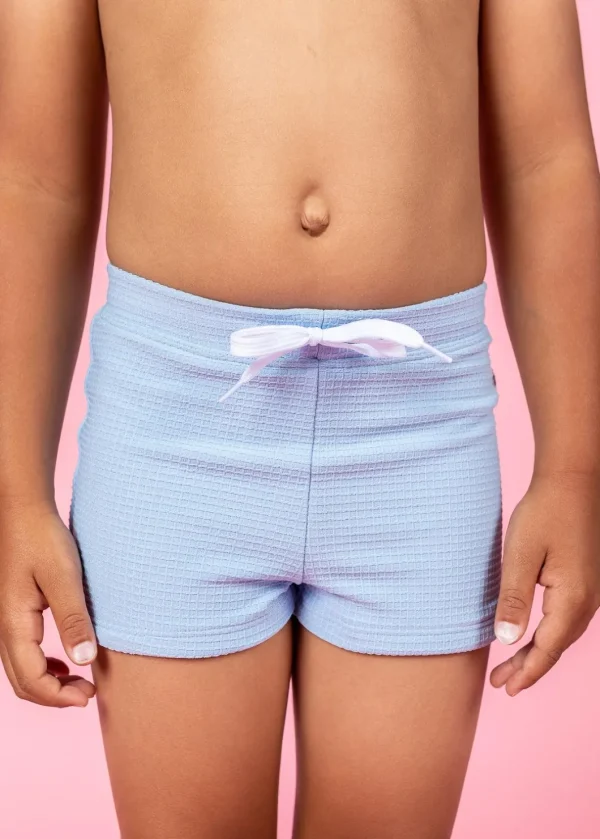 Waffled Barely Blue | Mini Euro Shorts