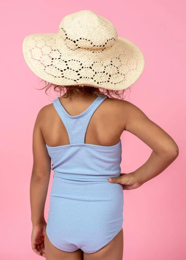 Waffled Barely Blue | Mini High-Waisted Bottoms